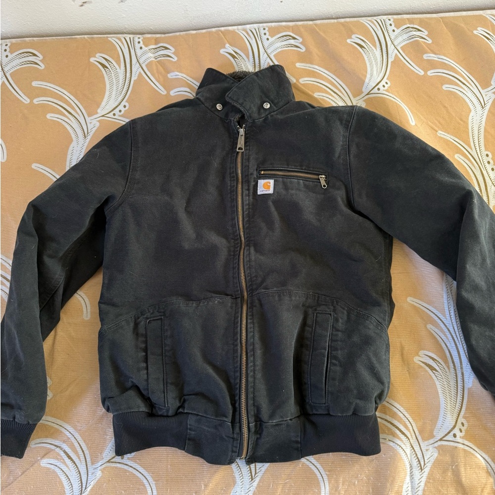 Carhartt Dark Jacket with Logo and Pockets
